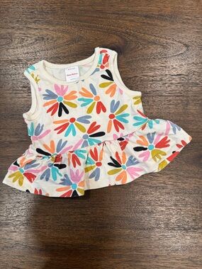 Hanna Andersson Floral Rainbow Aster Peplum Tank Top 2T